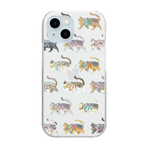 tyagutyaguNyakko 総柄 Clear Smartphone Case