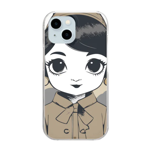昭和レトロなバンビの女の子 Clear Smartphone Case