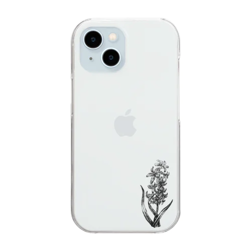 hyacinth(黒) Clear Smartphone Case