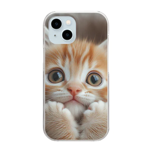 頬杖ポーズ Clear Smartphone Case