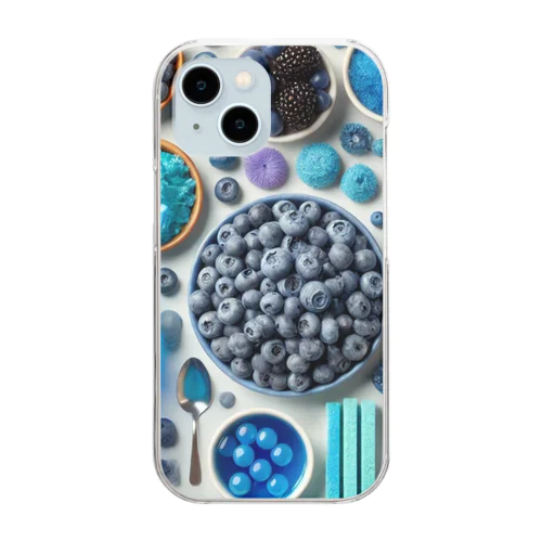 青い食べ物のスマホケース Clear Smartphone Case