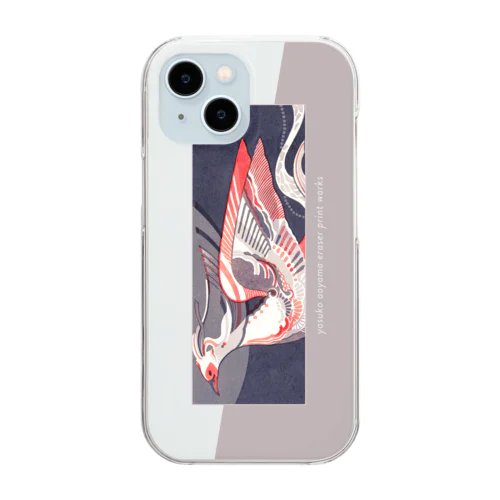 夜明けの朱（purple gray）【iPhone11〜15用】 Clear Smartphone Case