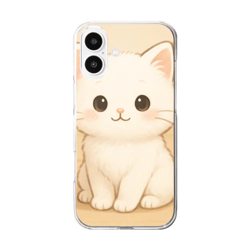 ふわふわ シロちゃん Clear Smartphone Case