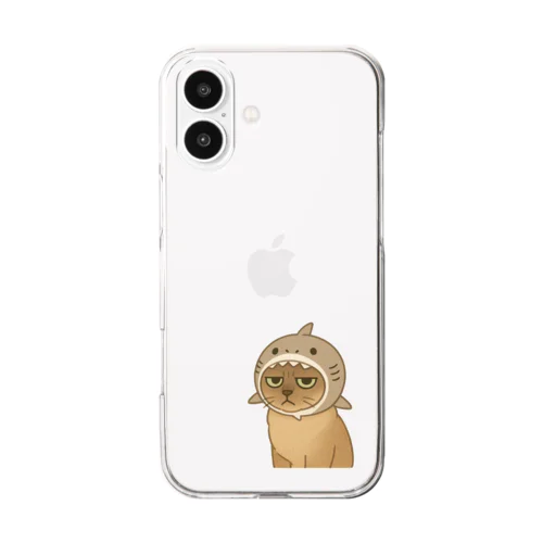 サメ帽かぶった猫 Clear Smartphone Case