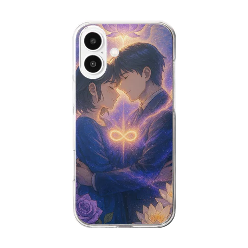 ツインレイ一ヒーリングアートグッズ Clear Smartphone Case