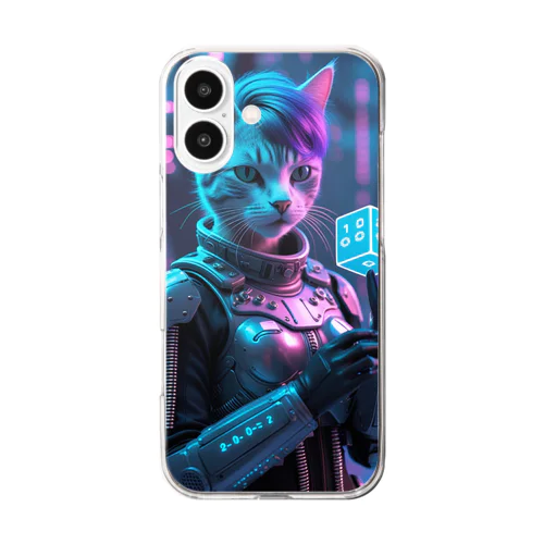 量子の選択猫 Quantum Choice Cat Clear Smartphone Case