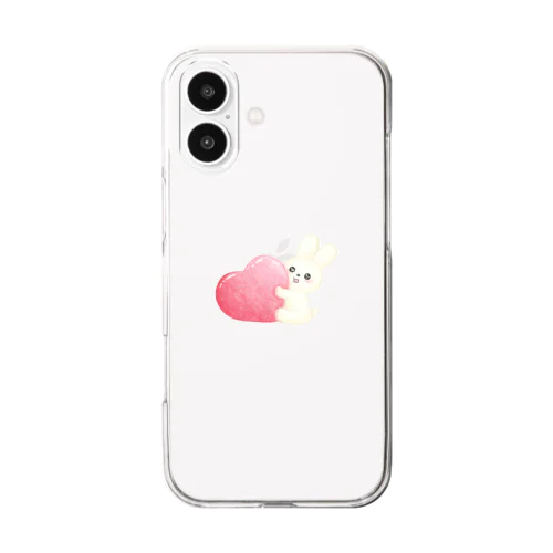 ハートぎゅっと！うさぎちゃん Clear Smartphone Case