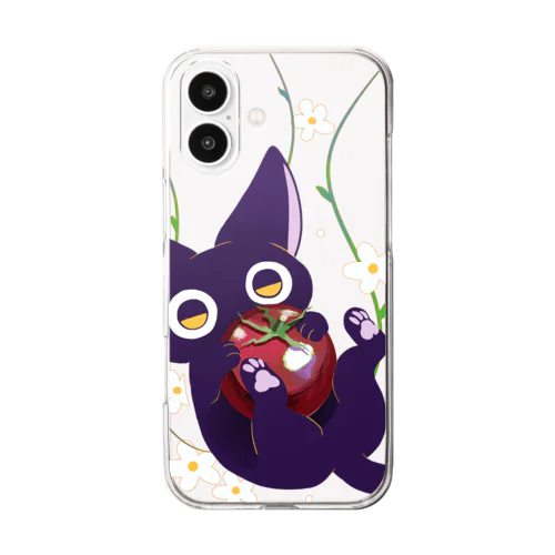 黒猫トマト Clear Smartphone Case
