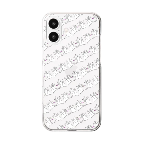 すきすきハートのスマホケース Clear Smartphone Case
