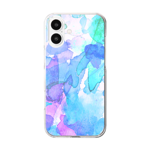あじさい色 透明水彩 Clear Smartphone Case