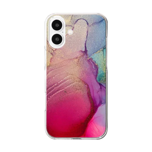 Alcohol ink Art Design Session. Clear Smartphone Case