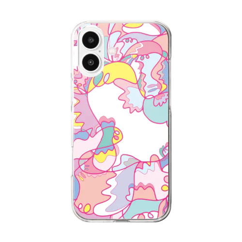 いろんなおばけたち（ゆめかわver） Clear Smartphone Case