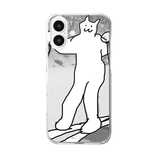 スキーするねこちゃん Clear Smartphone Case