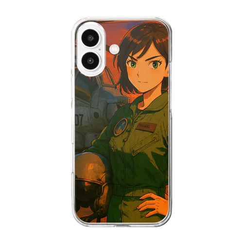 AH-1Z女性パイロット Clear Smartphone Case
