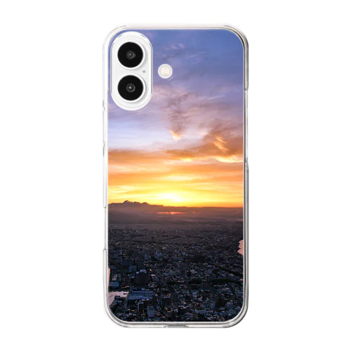 函館の朝焼け Clear Smartphone Case