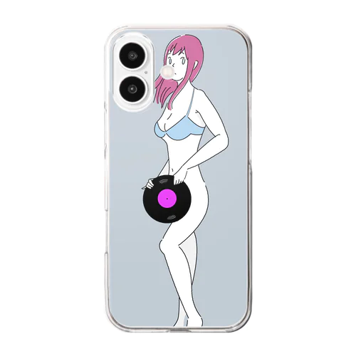 レコードで隠す女子 Clear Smartphone Case