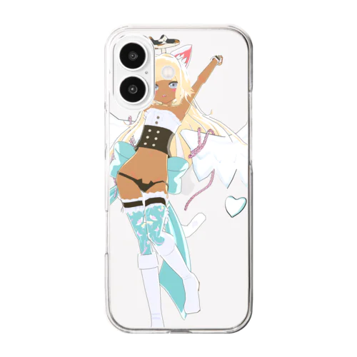 ねこ天使もげち Clear Smartphone Case