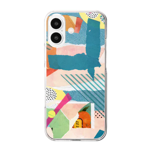 カットアンドペースト（あお） Clear Smartphone Case