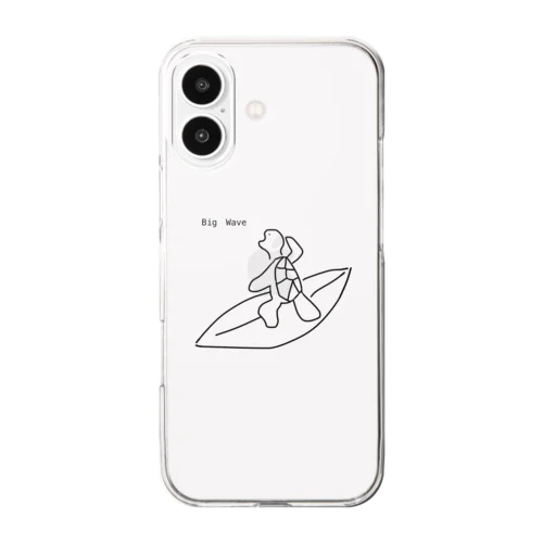 なみのりカメ Clear Smartphone Case