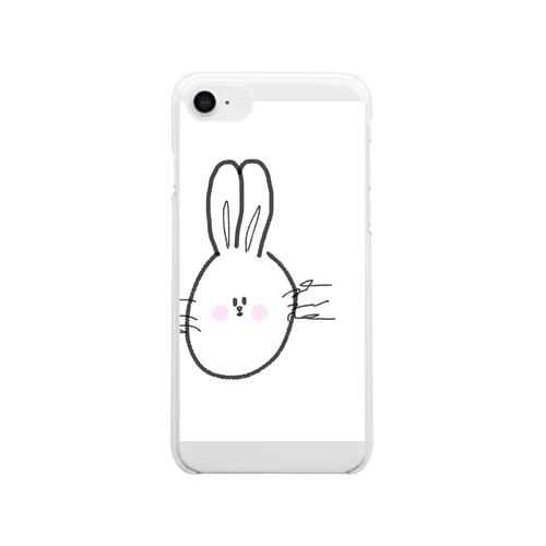 ウェーブしちゃうラビット Clear Smartphone Case