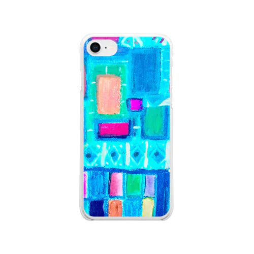 ターコイズスクエア Clear Smartphone Case