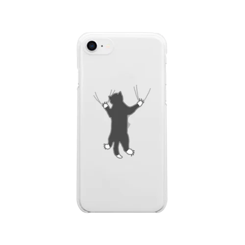 しがみつく靴下猫 Clear Smartphone Case