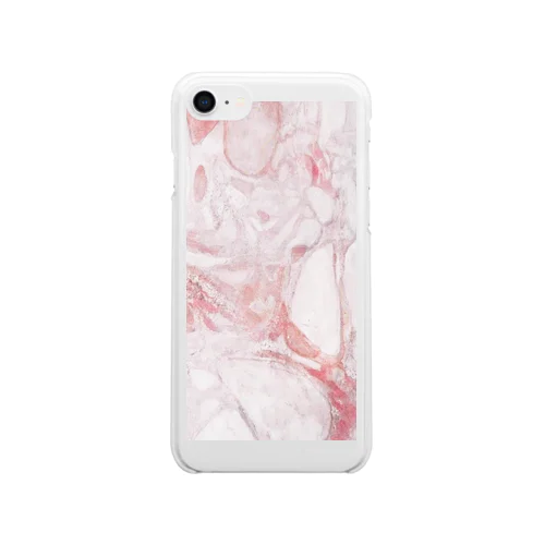 大理石（ピンク） Clear Smartphone Case