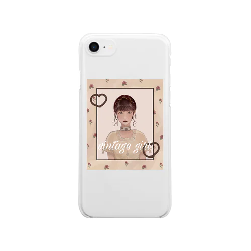 ヴィンテージ ガール スマホケース Clear Smartphone Case