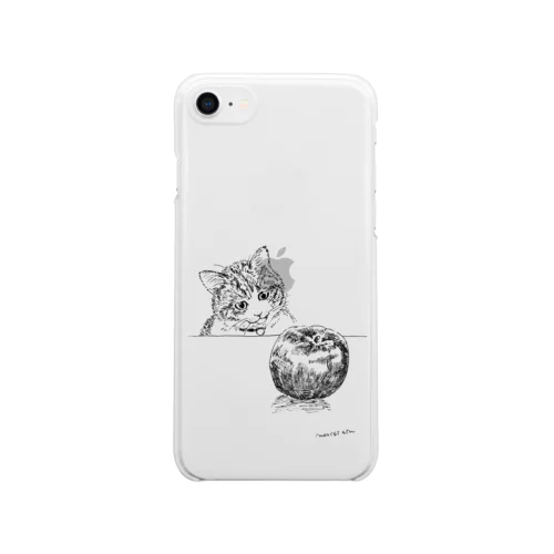 猫とりんご Clear Smartphone Case