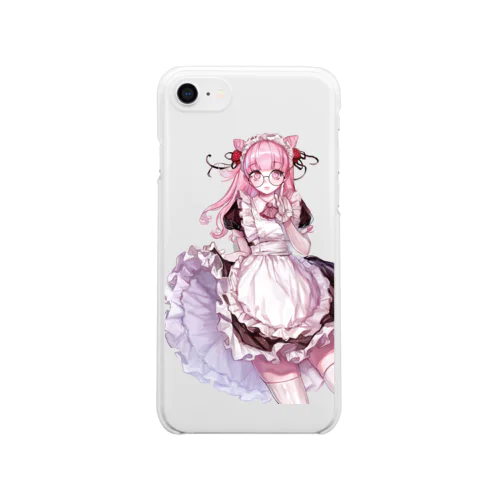 丸メガネメイドちゃん Clear Smartphone Case