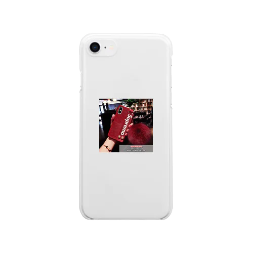 かわいい iphoneケース ボンボン付き ハンドベルト Clear Smartphone Case