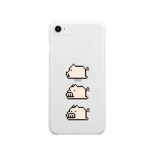 ふりむきぶた Clear Smartphone Case