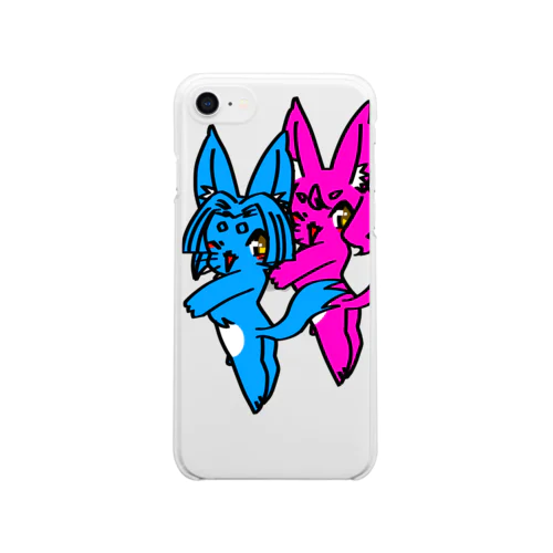 チビツインにゃんこ Clear Smartphone Case
