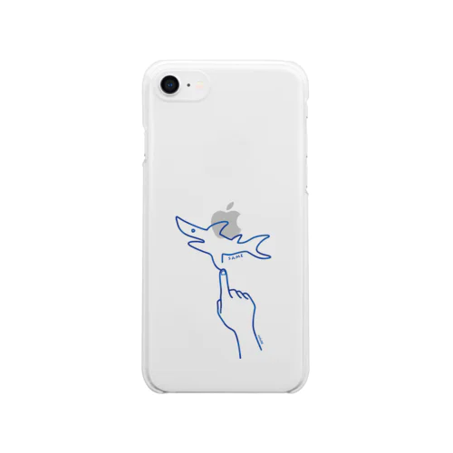 サメ SAME line 指でなぞるサメ 001 Clear Smartphone Case