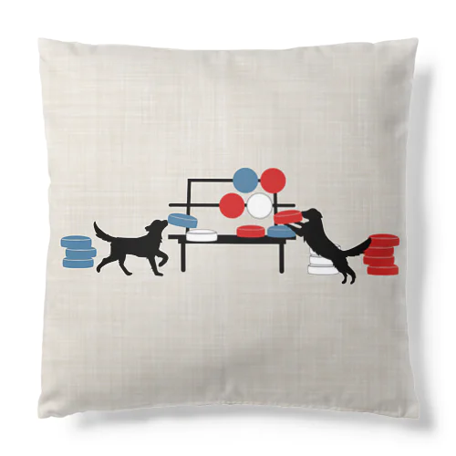 ワンコとイス(両面デザイン) Cushion