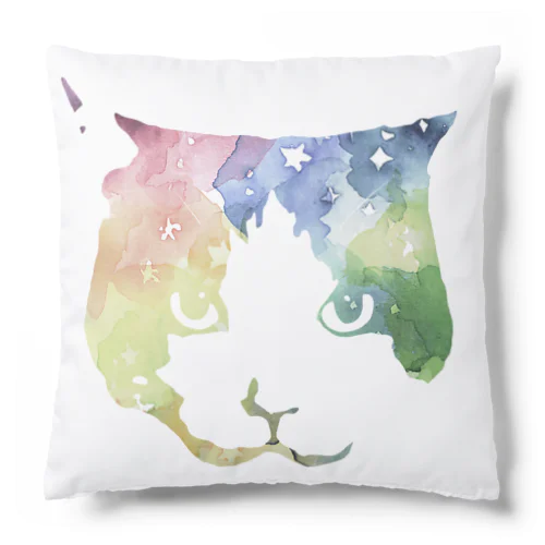 ハチワレ猫　カラフル02 Cushion
