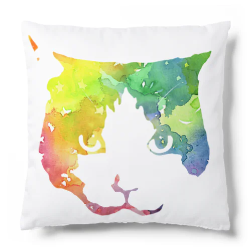 ハチワレ猫　カラフル03 Cushion