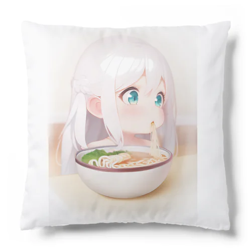 『ラーメンを啜る少女』 Cushion