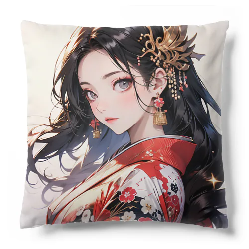 華やかな和装の女性 Cushion