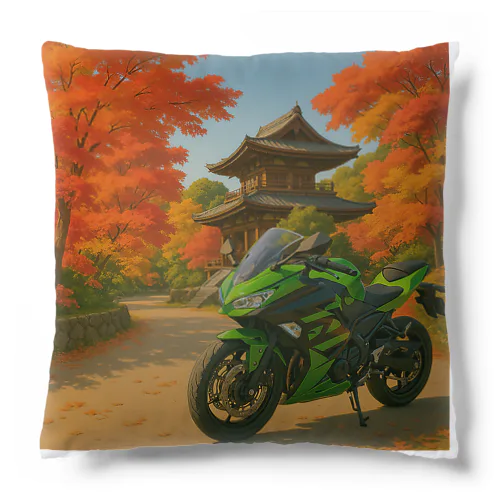 ご当地バイク旅　京都編　(フルカウル・green) Cushion