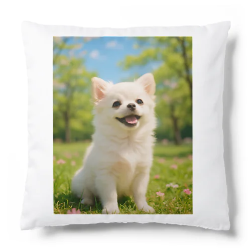 春のおさんぽ日和｜ポメチワのスマイルグッズセット（Tシャツ・雑貨・クッションなど） Cushion