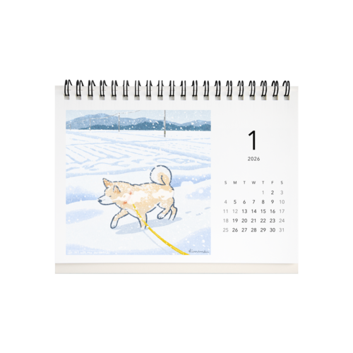 ◆2026わんこカレンダー［犬絵版］ 卓上カレンダー
