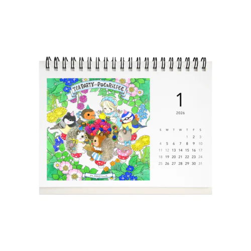 ポー＆リルフィ　2026年卓上カレンダー Desk Calendar