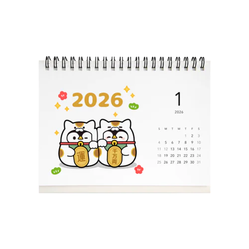心くばりペンギン 2026 卓上カレンダー Desk Calendar
