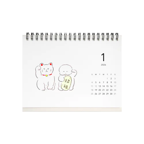 シンプルワヌちゃんカレンダー Desk Calendar