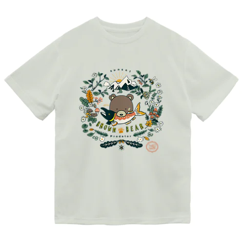 （薄色用）捕食クマ　顔アップバージョン Dry T-Shirt