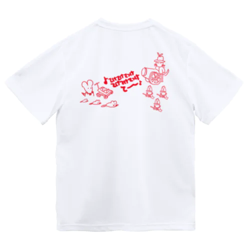 ねずみVS兵隊猫(赤) Dry T-Shirt