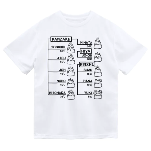 日本酒好きのための熱燗・冷酒の呼び名チャート☆猫ver Dry T-Shirt