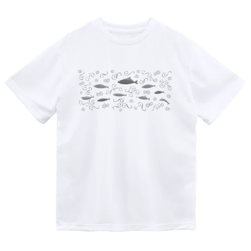サカナ柄Tシャツ（グレー） Dry T-Shirt