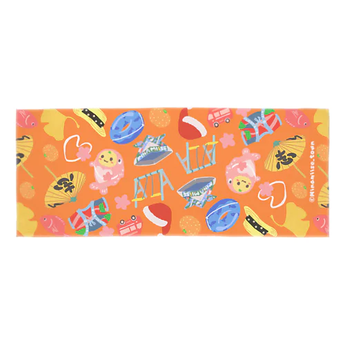 南伊勢町公式│たいみーのすきなものフェイスタオル（みかん） Face Towel